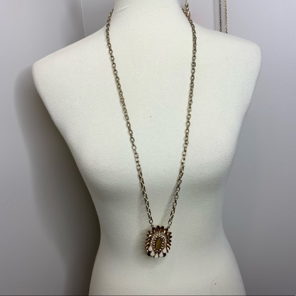 Jewelry - Bejeweled gold statement necklace